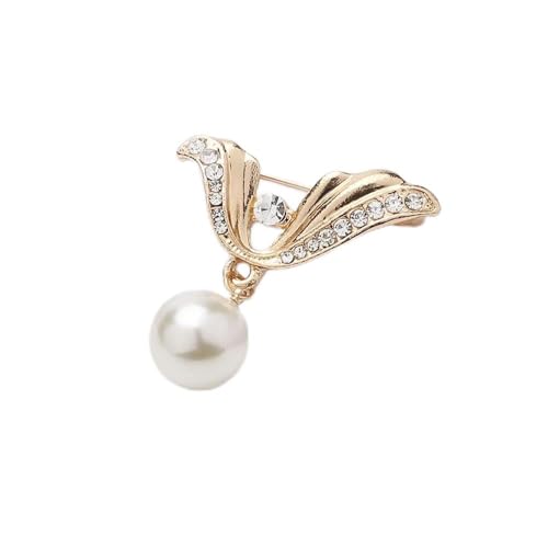 1 Stück Perlenbrosche mit festem Riemen, Sicherheitsnadel für Pullover, Kleider, kleine Brosche, Strickjacke, Clip, Kette, Revers, Ausschnitt, Schmuck von LOUKEKE