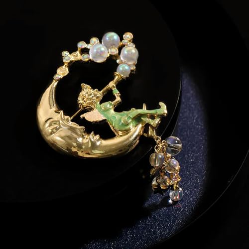 1 Stück Vintage Classic Dazzle Crystal Emaille Brosche Abzeichen für Frauen Männer Mittleren Retro Elegante Exquisite Fee Pin Zubehör von LOUKEKE