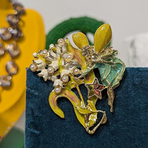 1 Stück Vintage Classic Dazzle Crystal Emaille Brosche Abzeichen für Frauen Männer Mittleren Retro Elegante Exquisite Fee Pin Zubehör von LOUKEKE