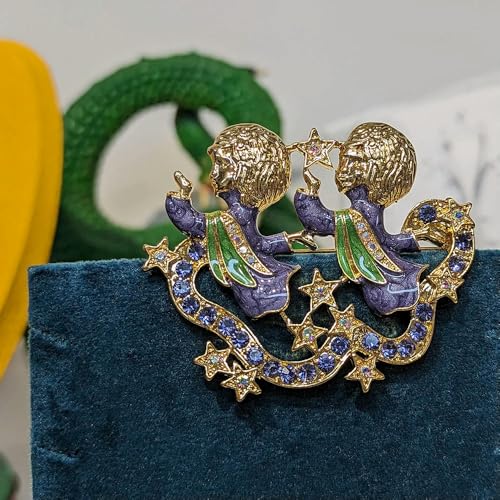 1 Stück Vintage Classic Dazzle Crystal Emaille Brosche Abzeichen für Frauen Männer Mittleren Retro Elegante Exquisite Fee Pin Zubehör von LOUKEKE