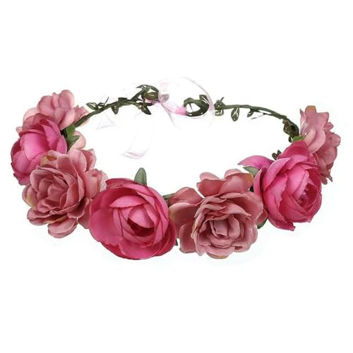 2 Stück Braut Brautjungfer Kranz Krone Festival Stirnband Frauen Haarschmuck Kopfschmuck Mädchen Blumengirlande Hochzeit Blumenkopfbedeckung von LOUKEKE