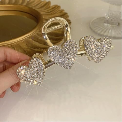 2 Stück Glänzende Haarklammern mit Strasssteinen, Kristallopalperlen, für Frauen und Mädchen, geometrische Haarkrabben aus Metall, Haarnadeln, Kopfbedeckungen von LOUKEKE