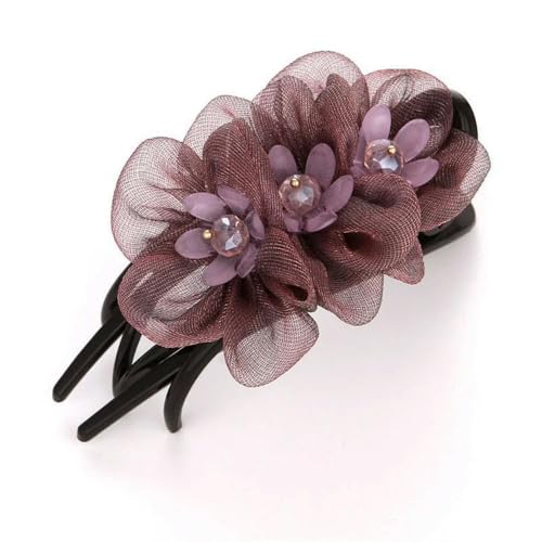 2 Stücke koreanische version von ente schnabel clip seide garn blume stoff haar clip frauen mode haar multifunktionale top clamp kopfschmuck von LOUKEKE