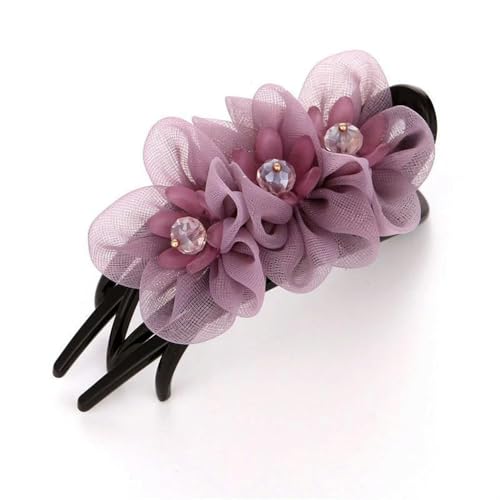 2 Stücke koreanische version von ente schnabel clip seide garn blume stoff haar clip frauen mode haar multifunktionale top clamp kopfschmuck von LOUKEKE