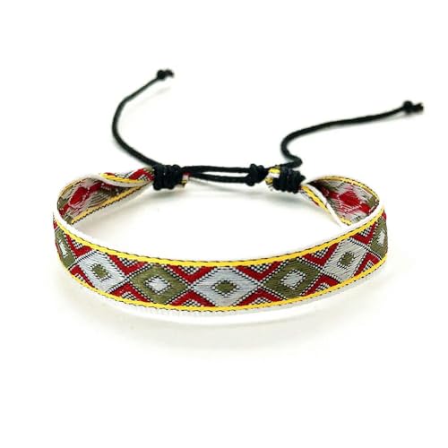 LOUKEKE 1 Paar Böhmen Boho Ethnic Woven Multicolor Männer Armbänder & Armreifen Für Frauen Handgemachte Seil Freundschaft Blume Armband von LOUKEKE