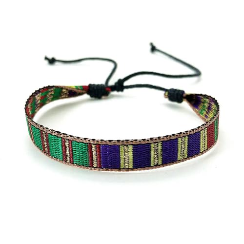 LOUKEKE 1 Paar Böhmen Boho Ethnic Woven Multicolor Männer Armbänder & Armreifen Für Frauen Handgemachte Seil Freundschaft Blume Armband von LOUKEKE