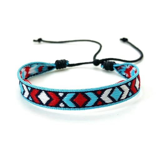 LOUKEKE 1 Paar Böhmen Boho Ethnic Woven Multicolor Männer Armbänder & Armreifen Für Frauen Handgemachte Seil Freundschaft Blume Armband von LOUKEKE