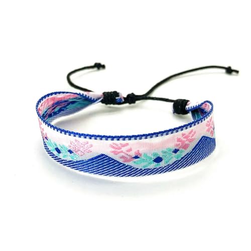 LOUKEKE 1 Paar Böhmen Boho Ethnic Woven Multicolor Männer Armbänder & Armreifen Für Frauen Handgemachte Seil Freundschaft Blume Armband von LOUKEKE
