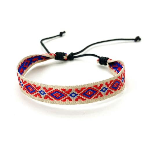 LOUKEKE 1 Paar Böhmen Boho Ethnic Woven Multicolor Männer Armbänder & Armreifen Für Frauen Handgemachte Seil Freundschaft Blume Armband von LOUKEKE