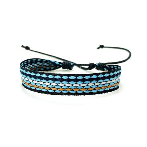 LOUKEKE 1 Paar Böhmen Boho Ethnic Woven Multicolor Männer Armbänder & Armreifen Für Frauen Handgemachte Seil Freundschaft Blume Armband von LOUKEKE