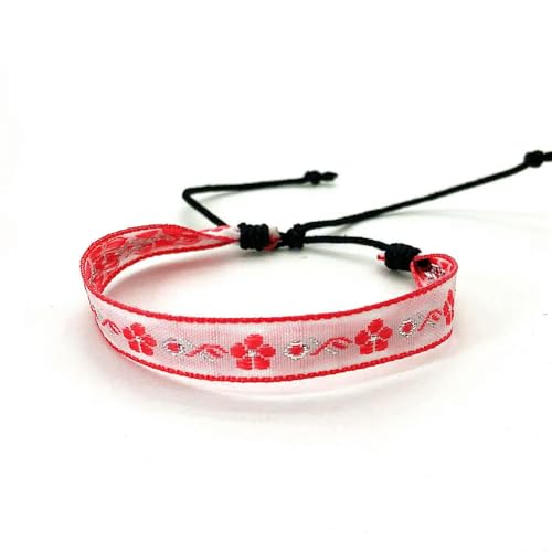LOUKEKE 1 Paar Böhmen Boho Ethnic Woven Multicolor Männer Armbänder & Armreifen Für Frauen Handgemachte Seil Freundschaft Blume Armband von LOUKEKE