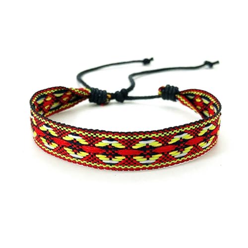 LOUKEKE 1 Paar Böhmen Boho Ethnic Woven Multicolor Männer Armbänder & Armreifen Für Frauen Handgemachte Seil Freundschaft Blume Armband von LOUKEKE