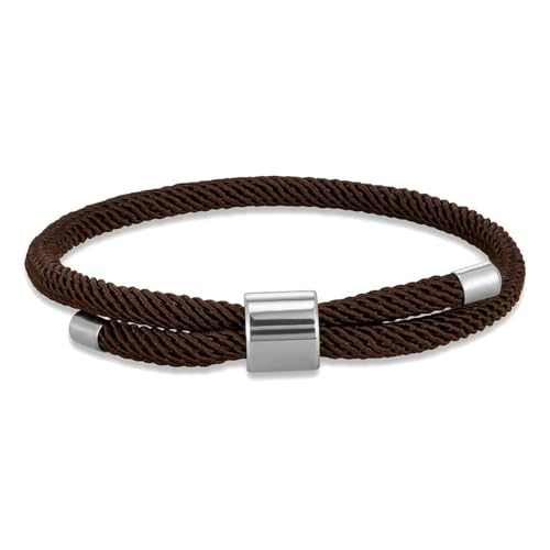 LOUKEKE 1 Paar Minimalistisches Armband aus Edelstahl für Männer und Frauen, verstellbares Seil, Paararmbänder, Sommer- und Strandschmuck von LOUKEKE