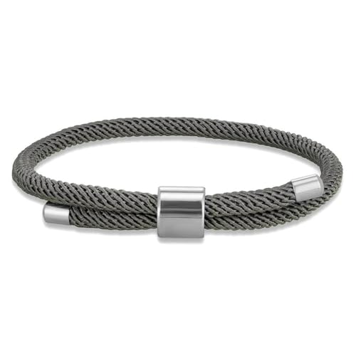 LOUKEKE 1 Paar Minimalistisches Armband aus Edelstahl für Männer und Frauen, verstellbares Seil, Paararmbänder, Sommer- und Strandschmuck von LOUKEKE
