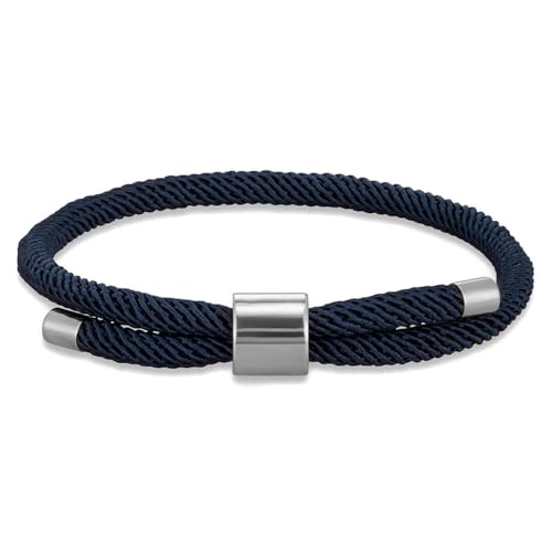 LOUKEKE 1 Paar Minimalistisches Armband aus Edelstahl für Männer und Frauen, verstellbares Seil, Paararmbänder, Sommer- und Strandschmuck von LOUKEKE