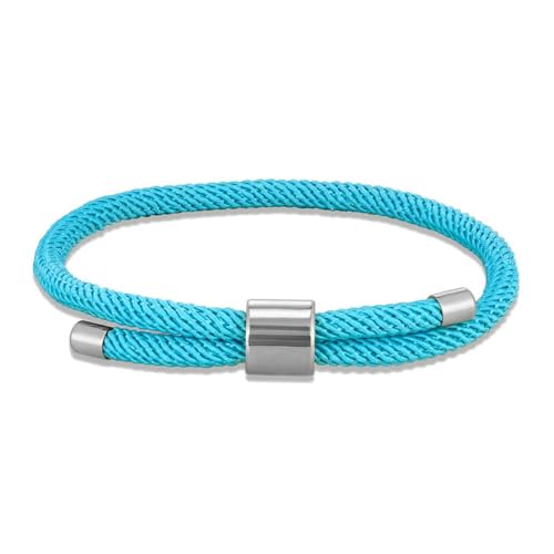 LOUKEKE 1 Paar Minimalistisches Armband aus Edelstahl für Männer und Frauen, verstellbares Seil, Paararmbänder, Sommer- und Strandschmuck von LOUKEKE