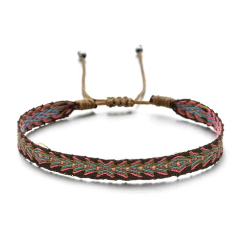 LOUKEKE 1 Stück Boho Buntes gewebtes Seil-Schnur-Armband Handgefertigtes schickes Gurtband Freundschaftsarmbänder Verstellbare Wickelperlenarmbänder Vintage LOUKEKE 1 Stück Boho Buntes gewebtes Seil-Schnur-Armband Handgefertigtes schickes Gurtband Freundschaftsarmbänder Verstellbare Wickelperlenarmbänder Vintage von LOUKEKE