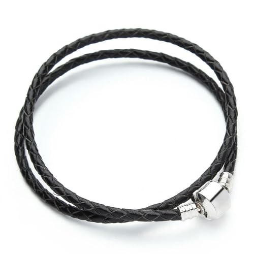 LOUKEKE 1 Stück Doppellagiges geflochtenes Lederarmband passend für originale Bettelarmbänder, Schmuckherstellung, Geschenke für Frauen und Männer von LOUKEKE