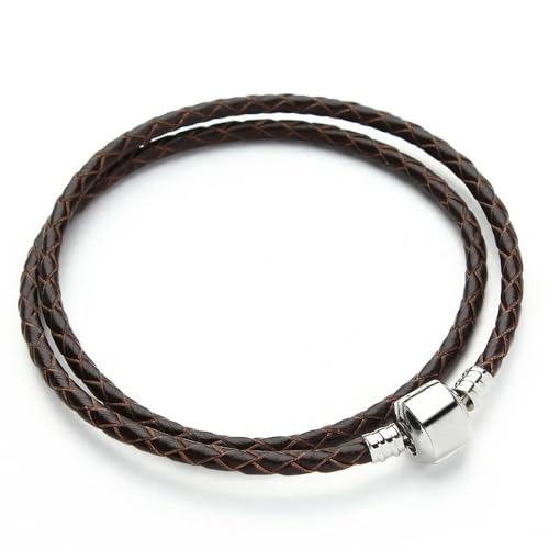 LOUKEKE 1 Stück Doppellagiges geflochtenes Lederarmband passend für originale Bettelarmbänder, Schmuckherstellung, Geschenke für Frauen und Männer von LOUKEKE