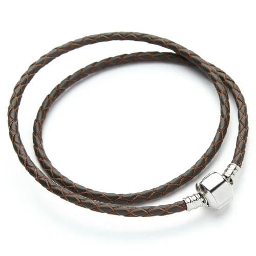 LOUKEKE 1 Stück Doppellagiges geflochtenes Lederarmband passend für originale Bettelarmbänder, Schmuckherstellung, Geschenke für Frauen und Männer von LOUKEKE