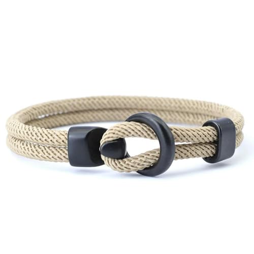 LOUKEKE 1 Stück Doppelschicht-Seilarmband für Herren, Outdoor-Camping, Paracord, Braslet-Zubehör von LOUKEKE