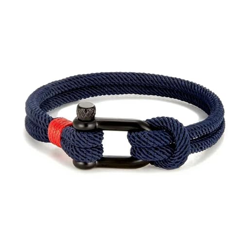 LOUKEKE 1 Stück Edelstahl U-förmiges Armband Outdoor Camping Schäkel Seil Armband für Frauen Geschenke von LOUKEKE