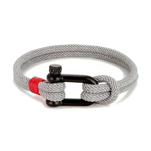 LOUKEKE 1 Stück Edelstahl U-förmiges Armband Outdoor Camping Schäkel Seil Armband für Frauen Geschenke von LOUKEKE