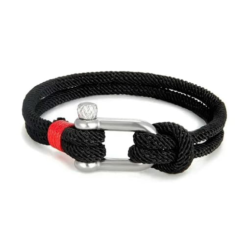 LOUKEKE 1 Stück Edelstahl U-förmiges Armband Outdoor Camping Schäkel Seil Armband für Frauen Geschenke von LOUKEKE