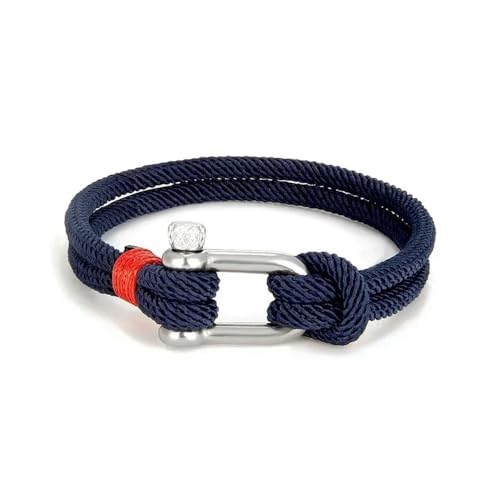 LOUKEKE 1 Stück Edelstahl U-förmiges Armband Outdoor Camping Schäkel Seil Armband für Frauen Geschenke von LOUKEKE