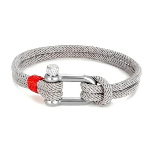 LOUKEKE 1 Stück Edelstahl U-förmiges Armband Outdoor Camping Schäkel Seil Armband für Frauen Geschenke von LOUKEKE
