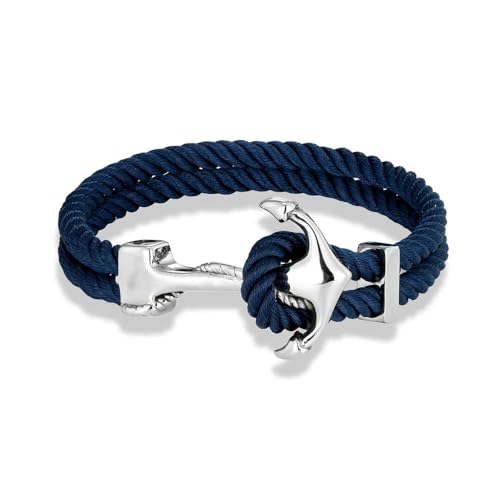 LOUKEKE 1 Stück Marine Anker Armbänder Männer Frauen Doppelstrang Multicolor Nautische Seil Armband Edelstahl Bootshaken von LOUKEKE