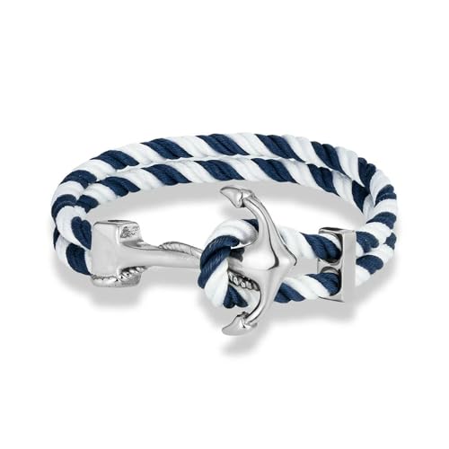 LOUKEKE 1 Stück Marine Anker Armbänder Männer Frauen Doppelstrang Multicolor Nautische Seil Armband Edelstahl Bootshaken von LOUKEKE