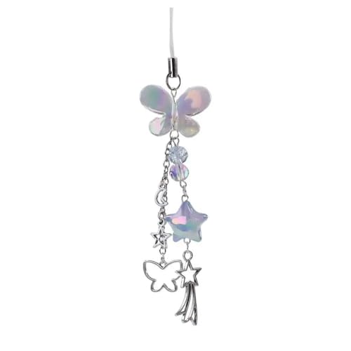 LOUKEKE 1 Stück Schmetterling Telefon Charms Anhänger Süßes Mädchen Lanyard Phonestraps Rucksack Ornament Kette Kamera von LOUKEKE