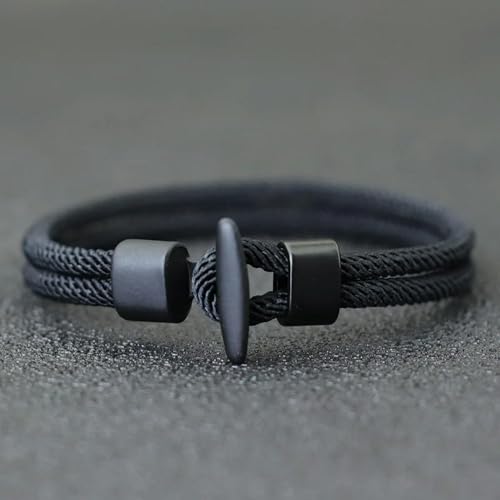 LOUKEKE 2 Stück/Set Seil Armband Männer Hiphop Outdoor Camping Abenteuer Hand Zubehör Viking Schmuck Punk von LOUKEKE
