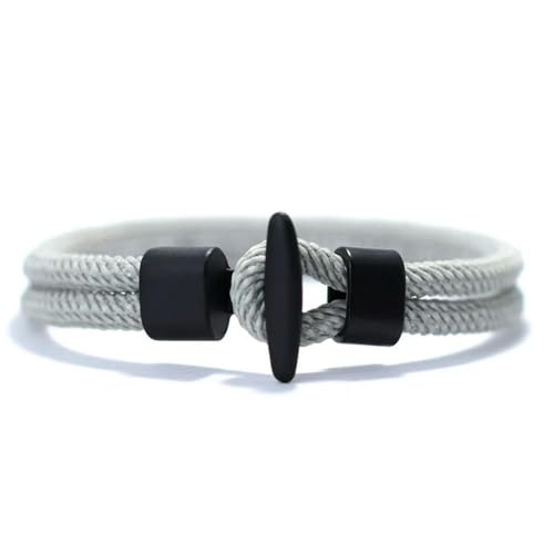 LOUKEKE 2 Stück/Set Seil Armband Männer Hiphop Outdoor Camping Abenteuer Hand Zubehör Viking Schmuck Punk von LOUKEKE