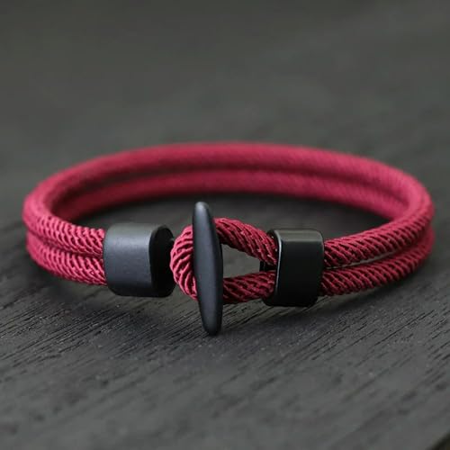 LOUKEKE 2 Stück/Set Seil Armband Männer Hiphop Outdoor Camping Abenteuer Hand Zubehör Viking Schmuck Punk von LOUKEKE