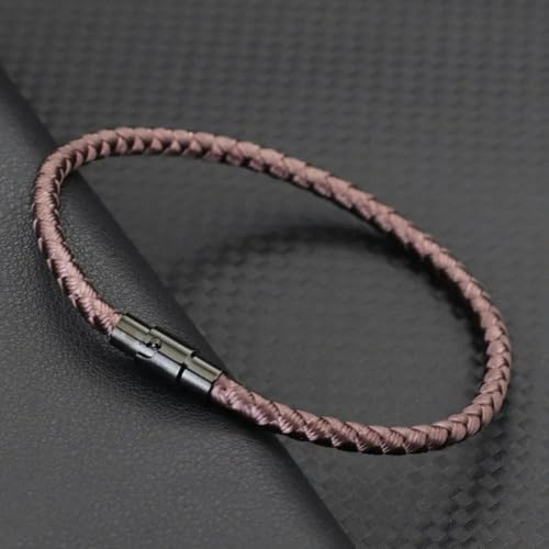 LOUKEKE 2 Stück Rotes Seilarmband für Herren und Damen, handgefertigt, magnetische Schnalle 4 mm, Kielfaden-Armband, Paar, Freizeitschmuck von LOUKEKE