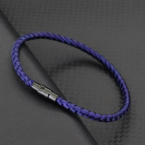 LOUKEKE 2 Stück Rotes Seilarmband für Herren und Damen, handgefertigt, magnetische Schnalle 4 mm, Kielfaden-Armband, Paar, Freizeitschmuck von LOUKEKE