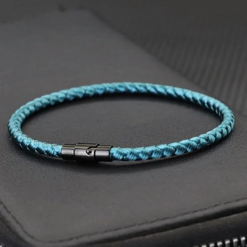 LOUKEKE 2 Stück Rotes Seilarmband für Herren und Damen, handgefertigt, magnetische Schnalle 4 mm, Kielfaden-Armband, Paar, Freizeitschmuck von LOUKEKE