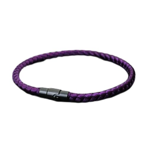 LOUKEKE 2 Stück Rotes Seilarmband für Herren und Damen, handgefertigt, magnetische Schnalle 4 mm, Kielfaden-Armband, Paar, Freizeitschmuck von LOUKEKE