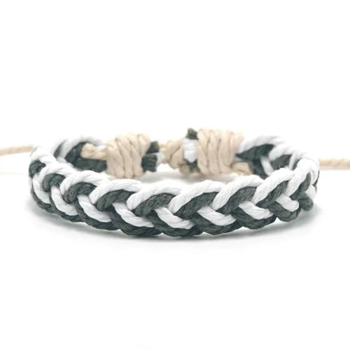LOUKEKE 3 Stück/Set Klassisches handgefertigtes Armband Sommer Strand Zopfschnur Baumwollwickel Gewebtes Seil Freundschaftsarmbänder für Frauen Männer von LOUKEKE