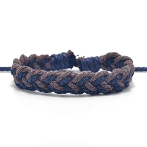 LOUKEKE 3 Stück/Set Klassisches handgefertigtes Armband Sommer Strand Zopfschnur Baumwollwickel Gewebtes Seil Freundschaftsarmbänder für Frauen Männer von LOUKEKE