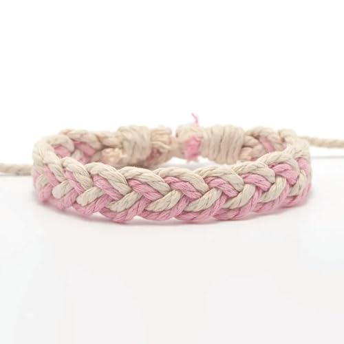 LOUKEKE 3 Stück/Set Klassisches handgefertigtes Armband Sommer Strand Zopfschnur Baumwollwickel Gewebtes Seil Freundschaftsarmbänder für Frauen Männer von LOUKEKE