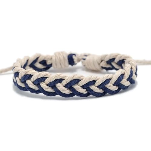 LOUKEKE 3 Stück/Set Klassisches handgefertigtes Armband Sommer Strand Zopfschnur Baumwollwickel Gewebtes Seil Freundschaftsarmbänder für Frauen Männer von LOUKEKE