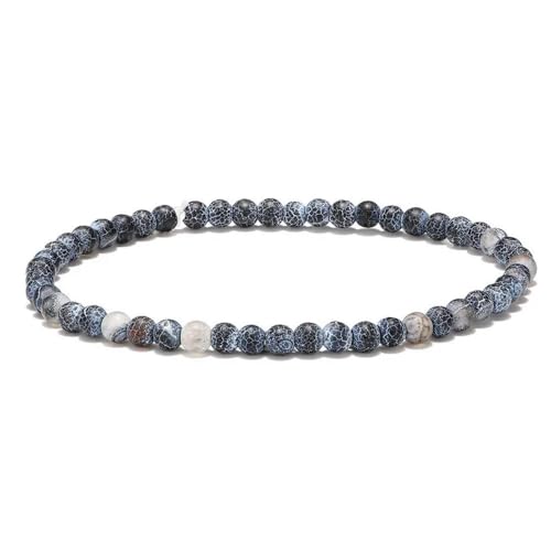 LOUKEKE 3 Stück/Set Seilkette Blauer Stein Verwitterte Perlen Versilbert Verstellbares Armband Schmuck Geschenke für Männer von LOUKEKE