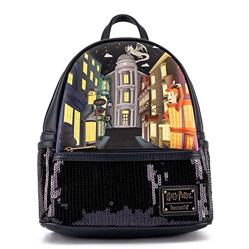 LOUNGEFLY Harry Potter Diagon Alley Sequin Womens Double Strap Shoulder Bag Purse von LOUNGEFLY