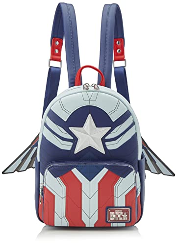 Loungefly Marvel Falcon Captain America Cosplay Womens Double Strap Shoulder Bag Purse von Loungefly