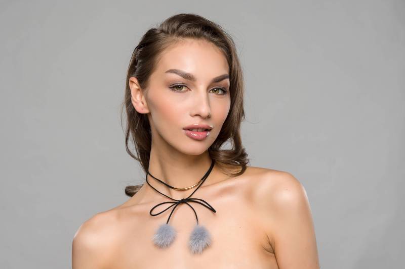 Flauschigen Fell Kugelkette von LOVABoutique
