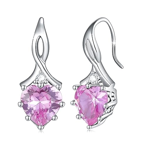 LOVANS Birthstone Earrings for Women 925 Sterling Silver Heart Earrings fishhook Earrings for Mother's Day Valentine's Day Anniversary Birthday Jewelry Gift October Birthstone Tourmaline Color LOVANS Birthstone Earrings for Women 925 Sterling Silver Heart Earrings fishhook Earrings for Mother's Day Valentine's Day Anniversary Birthday Jewelry Gift October Birthstone Tourmaline Color von LOVANS
