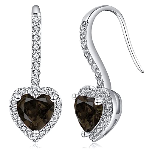 LOVANS Herz Ohrrring Hängend Blaue Zirkonia Ohrringe Herz Ohrhänger Blaue Edelstein Schmuck Geschenk für Damen Mädchen von LOVANS